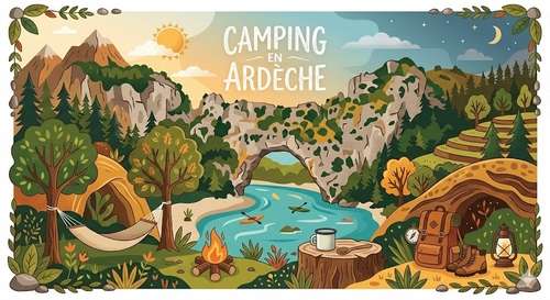 Domaine naturel du camping Les Truffières, ouvert à l'année dans le Sud-Ardèche