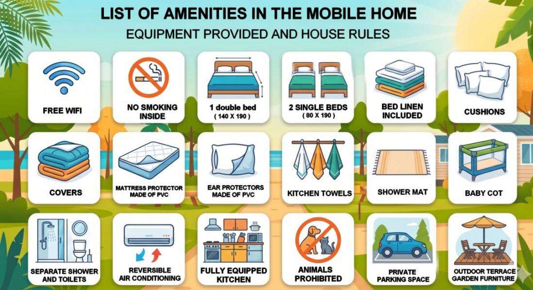 Services and facilities available when renting a mobile home in the Ardèche