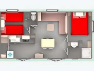 Location de mobil-home moderne et climatisé pour 4 personnes en Ardèche